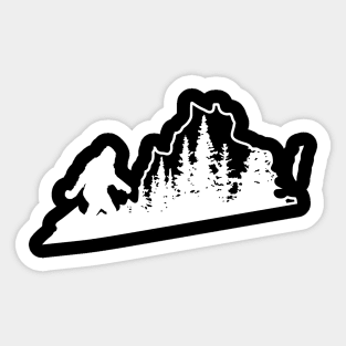 Virginia Bigfoot State Map Gift Sticker